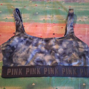 Pink Victoria's Secret Ultimate blue tyedye bralette removable padding unlined S